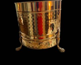Footed brass planter