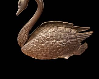 Brass swan napkin holder