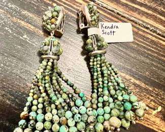 Kendra Scott Cecily silver clip on earrings – African turquoise