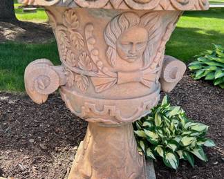 4 Stunning marble urns - approx. 3-1/2’  tall by 31” wide
