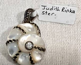 Judith Ripka Sterling shell pendant 