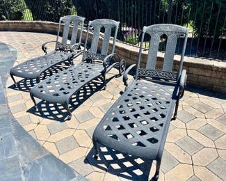 3 Metal Craft loungers 