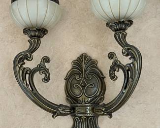 #13 -- 1 of 2 Matching wall sconces - 24"t -THIS IS AT A DIFFERENT LOCATION, ONLY 1 MINUTE AWAY FROM THIS WEEKENDS SALE 