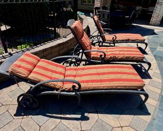 3 Metal Craft loungers  W/cushions