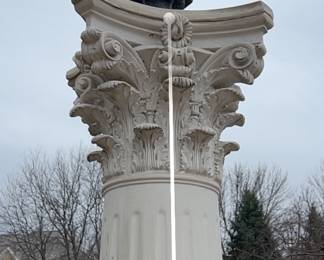 1 of 8 Concrete lamp post - approx - 7'10" tall by 10" wide  -THIS IS AT A DIFFERENT LOCATION, ONLY 1 MINUTE AWAY FROM THIS WEEKENDS SALE 