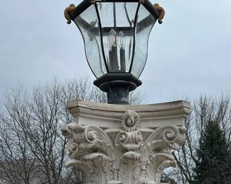 1 of 8 Concrete lamp post - approx - 7'10" tall by 10" wide  -THIS IS AT A DIFFERENT LOCATION, ONLY 1 MINUTE AWAY FROM THIS WEEKENDS SALE 