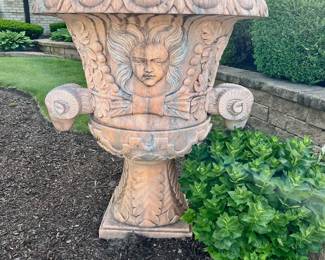 4 Stunning marble urns - approx. 3-1/2’  tall by 31” wide