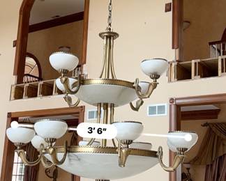 #2 -- Pair of matching 2 tier light fixture - Approx 3'6" w