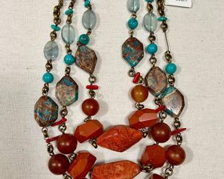 Stephen Dweck coral and turquoisenecklace 
