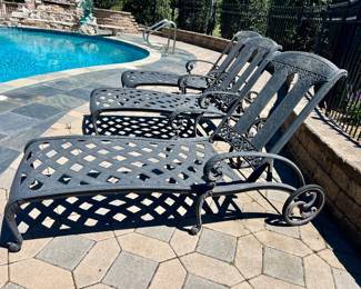 3 Metal Craft loungers 