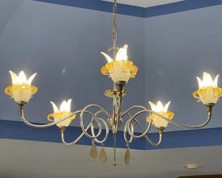 #15 -- Sweet Tulip ceiling light fixture - Approx 32" w -THIS IS AT A DIFFERENT LOCATION, ONLY 1 MINUTE AWAY FROM THIS WEEKENDS SALE 