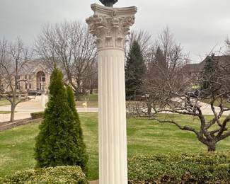 1 of 8 Concrete lamp post - approx - 7'10" tall by 10" wide  -THIS IS AT A DIFFERENT LOCATION, ONLY 1 MINUTE AWAY FROM THIS WEEKENDS SALE 