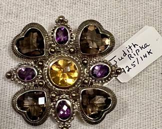 Judith Ripka 14k and Sterling pin