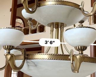 #2 -- Pair of matching 2 tier light fixture - Approx 3'6" w