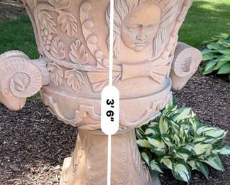 4 Stunning marble urns - approx. 3-1/2’  tall by 31” wide
