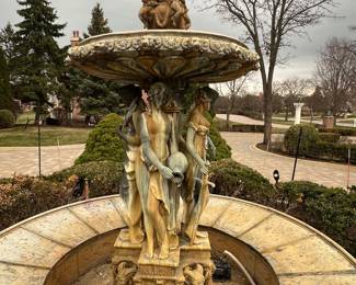 Concrete Italian Neo Classical 4 seasons water fountain  -THIS IS AT A DIFFERENT LOCATION, ONLY 1 MINUTE AWAY FROM THIS WEEKENDS SALE 