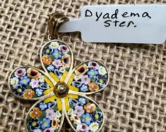 Dyadema sterling flower pendant