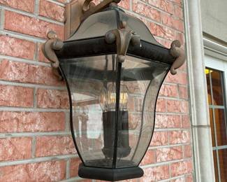 1 of 4 Out door lights - approx 23" H by 16" W -THIS IS AT A DIFFERENT LOCATION, ONLY 1 MINUTE AWAY FROM THIS WEEKENDS SALE 