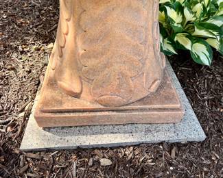 4 Stunning marble urns - approx. 3-1/2’  tall by 31” wide - comes with cement base