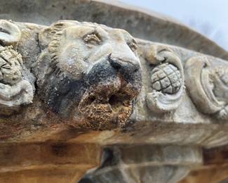 water from top basin comes out of Lion's mouth  -THIS IS AT A DIFFERENT LOCATION, ONLY 1 MINUTE AWAY FROM THIS WEEKENDS SALE 