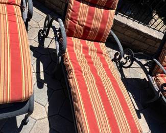 3 Metal Craft loungers  W/cushions