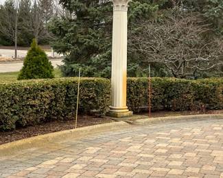 1 of 8 Concrete lamp post - approx - 7'10" tall by 10" wide  -THIS IS AT A DIFFERENT LOCATION, ONLY 1 MINUTE AWAY FROM THIS WEEKENDS SALE 