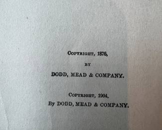 Paper Book Copyright Page Dodd Mead & Company 1904