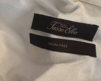 Tasso Elba Textured Iron-Free White Cotton Dress Shirt
