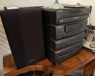 $150, Panasonic SA-CH52 CD Stereo System with Dual Cassette Deck and Speakers