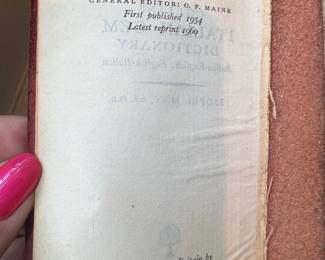 1960 Reprint Italian-English Dictionary by Isopel May