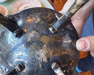 Silver-Plated Footed Hollowware Base with Plate Loss