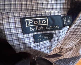 Polo Ralph Lauren Alcott Plaid Cotton Dress Shirt, Size 16 32/33