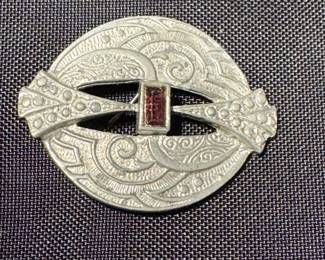 $45, Celtic Pewter Brooches and Art Glass