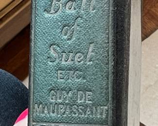 Green Pebbled Hardcover Book — Guy de Maupassant Ball of Suet