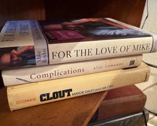Hardcover Book Stack: Mike Royko, Atul Gawande, and Len O'Connor