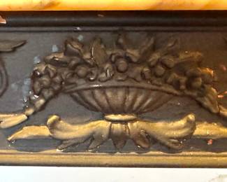$550, Louis XVI Style Marble Top Carved Wood Console Table