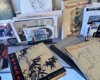 Collection of Art History Books and Ephemera Including Norman Rockwell