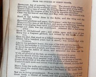 Printed Page of Bishop Tegnér Poem Translated by Longfellow