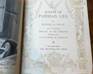 $75 (set 3), Honoré de Balzac Scenes of Parisian Life Volumes 10,11, 6 George Barrie’s Sons Illustrated Set 