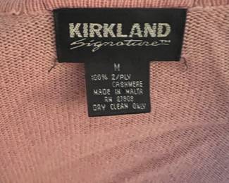 Kirkland Signature Pink 2-Ply Cashmere Sweater, Size M