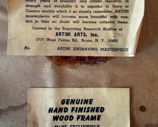 $150, Artini Leonardo da Vinci Portrait Engraving Plaque Framed Renaissance Style Wall Art