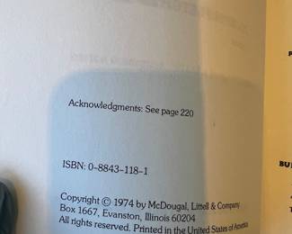 McDougal, Littell & Company Book Copyright Page, 1974