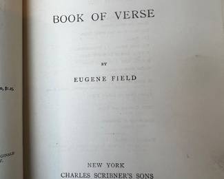 $60, Second Book of Verse Eugene Field 1896 Charles Scribner’s Sons Hardcover Poetry Collection