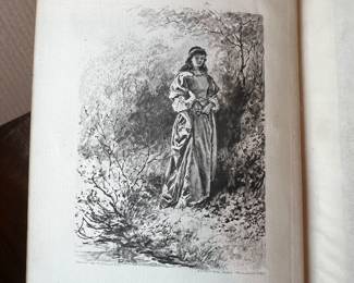 19th Century Book Illustration Plate of a Standing Woman