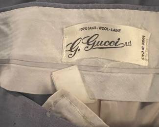 $75, Gucci Italian Light Blue Wool Tailored Trousers