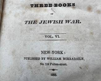 1823 Josephus Jewish War Vol VI Published by William Borradaile