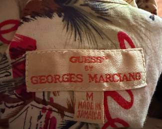$30, Guess by Georges Marciano Graphic Print Button Up Shirt Womens Medium Lightweight Blouse