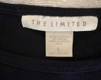The Limited Black Ribbed Knit Top Size Large