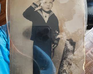 Early 20th Century Mounted Photographic Portrait of Boy in Sailor Suit