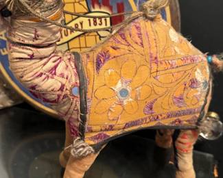 $45, Handmade Textile Camel Figurine Embroidered Fabric Folk Art Stuffed Animal Decor